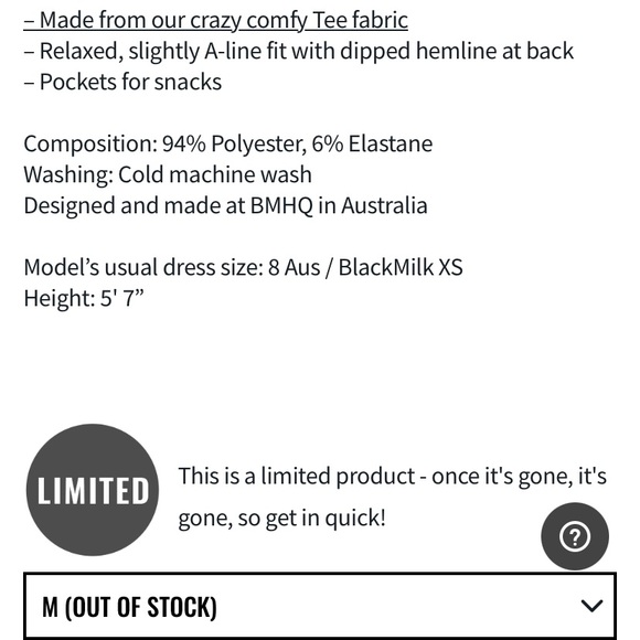 Blackmilk “DRAGON RISING DENIM SWING TEE DRESS - LIMITED” Size Medium M NWT - Picture 9 of 16